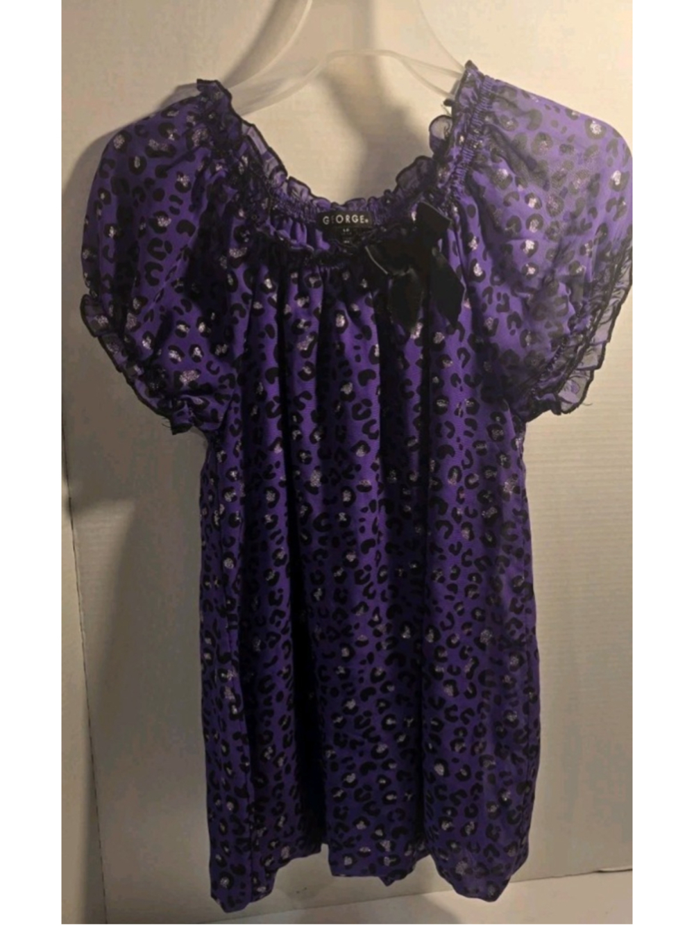 Girls Purple George Dress Lg 10/12